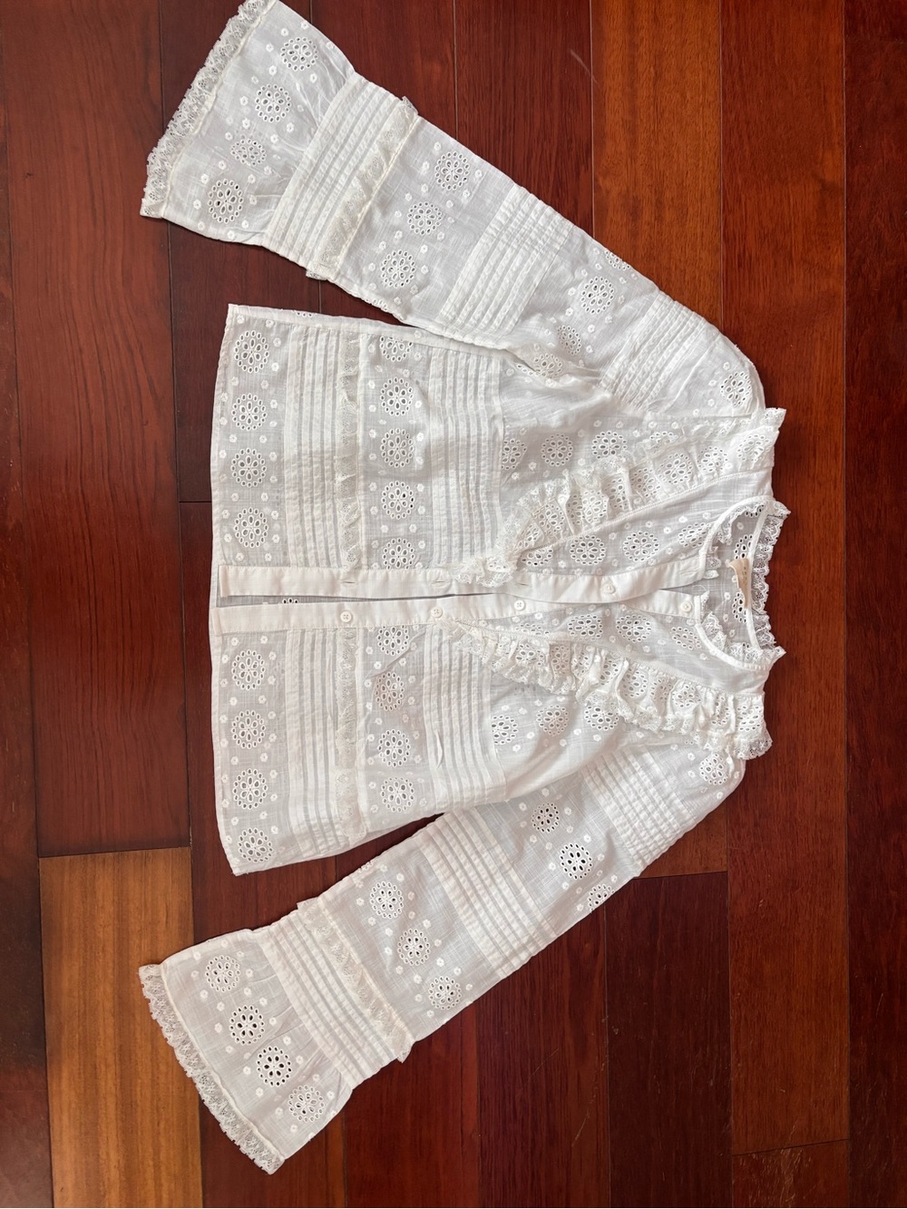 Sezane Nele Shirt Plain Ecru Embroidery - Size 2